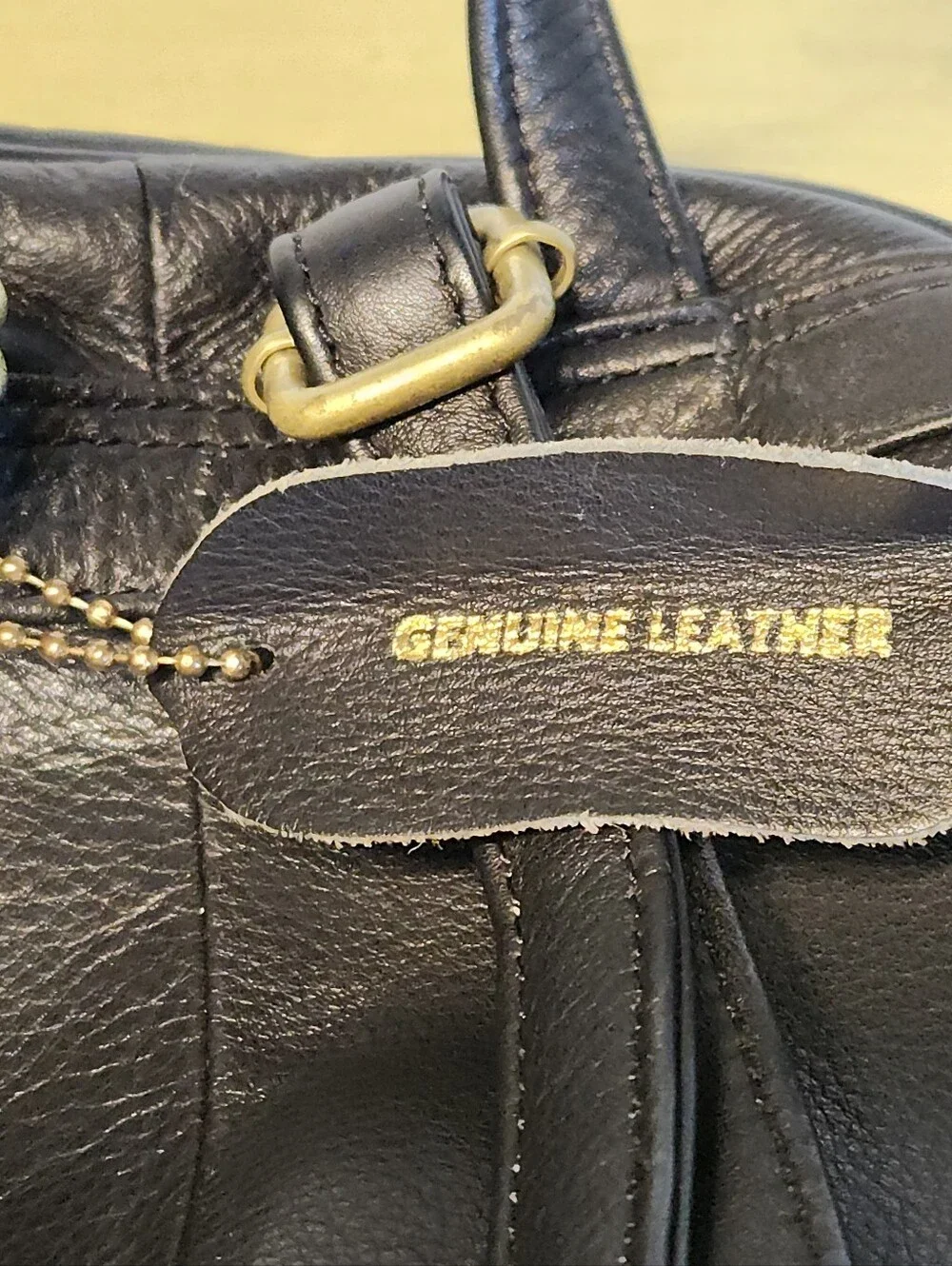 Vintage Great American Leatherworks Black Leather Backpack Purse